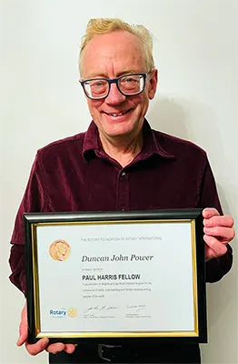 CEO Duncan receives the Paul Harris Fellow recognition!